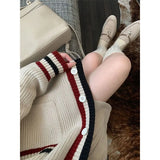 Fongt New Miu Knitted Top Three Sets Of Women's Autumn And Winter Knitted Cardigans Outside The 100-Fold Skirt Set