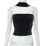 Sexy Backless Corset Halter Top Sleeveless Summer Short Edgy Clothes Y2k Vest Solid Tank Party Womens Tops Streetwear-Outfit