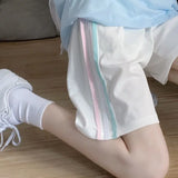 Fongt Cotton Super Fire Sports Shorts Female 2023 Summer Korean Version Of Students Loose And Thin Wide Foot Five Split
