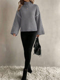 Fongt Casual Loose Knitted Sweater 2025 New High-Necked Color Design For Women