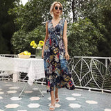 Women's Wear Station Summer New Print Sexy V Collar Sleeveless Dress-Outfit