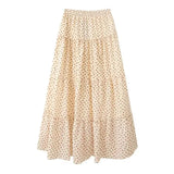 Women White Cake Skirts 2023 Summer Fashion Ladies Casual High Waist Solid Color Female Chic Bottoms-Outfit