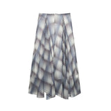 Fongt Women's Holiday Style Snake Print Irregular Wide Swing Skirt 05233882741