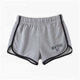 Summer New Wide-Leg Pants INS Fashion Letter Embroidery High-Waist Running Fitness Shorts Girl-Outfit