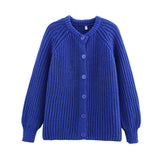 Fongt Women's Y2K2025 Autumn New Solid-Colored Cardigan Long-Sleeved Knitted Sweater Coat Women B66021