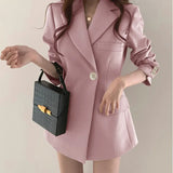 Fongt Shoulder Loose Thin Black Small Suit Jacket Woman 2025 New Korean Long-Sleeved Suit Top