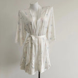 Fongt Sling With Lace Ice Pyjamas Women Spring And Autumn Sweet Floral Home Clothes Women's Summer Shoulder Pajamas