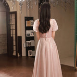 Pink Evening Dress Female Light Luxury Niche High-End Temperament Famous Students Art Exam Adult Ceremony Host