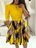 New Ladies' Fashionable Long-Sleeved Dress With Belt-Outfit