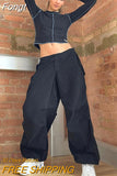 Wide Leg Cargo Pants Women Casual 2023 Low Waist Drawstring Sweatpants Baggy Trousers Oversized Joggers Tech Parachute