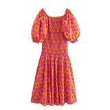 Fongt Women's Printed Short Sleeve Dress 1940