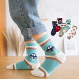 Pairs/lot 1 to 10 Years Spring Autumn Cute Rabbit Socks On Girls Fashion Car Pattern Socks For Boys Soft Children's