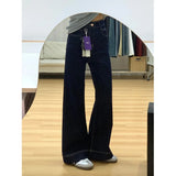 Fongt Kong Style Lazy Style Design With Velvet Trumpet Jeans Women 2025 Autumn And Winter Small High Waist Thick Thick Pants