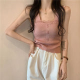 Sweet Slimming Sexy Thin Lace Female Slingless Sleeveless Bottom Lace New Knitted Vest