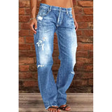 Fongt Wish Ladies Jeans Slimming Water Wash Thorn Trousers Trousers Nk205