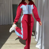 Fongt Women's Clothing 2025 Spring New Fashion Hooded Jacket Casual Pants Set