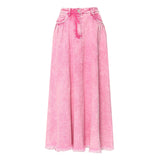 Fongt New Heavy-Work Washing Denim Long Skirt Personality 1664