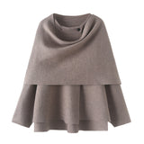 Fongt New Asymmetric Cloak Sweater Short Knit Coat 2756100