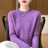 Fongt Girl Feeling Jasmine Sweater Knitted Retro Collar Top Autumn And Winter Thick Bottom Shirt 2025