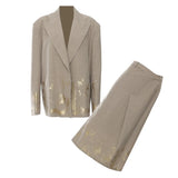 Fongt Spring And Summer New Intention Graffiti Hot Loose Version Of The Suit + Half Skirt Two-Piece Set Female 1779