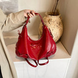 Side Lace Up Bow Pu Leather Backpack-Outfit