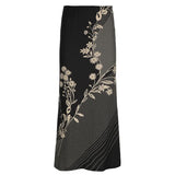 Fongt Sen Huahua Print Low-Rise Thin Half-Dress Babes Babes Babes Babes Thorny A-Word Long Skirt