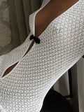 Crochet Long Sleeve Maxi Beach Dress-Outfit