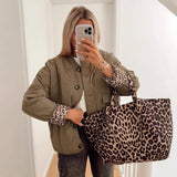 Fongt Women's Exploding Quilt Button Cotton Suit Fashion Comfortable Retro Casual Jacket Jacket