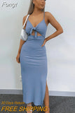 Bandage Dress Hollow Out Sexy Backless Sling Dress Elegant Party Evening Long Summer Maxi Dresses for Women