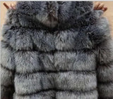 Fongt Fever Imitation Fox Fur Coat Women's Short-Sleeved Fur Coat