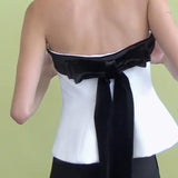 Fongt Women's Clothing 2025 Spring New Fashion Bump Back Bow Trim Tector
