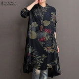 Autumn Shirts Women's Print Blouse 2022 ZANZEA Casual Long Sleeve Tops Female Button Blusas Femininas Oversize