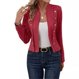 Fongt Autumn And Winter Large-Size Women's Coat Cardigan Suit Multi-Grain Buckle