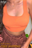Women's Tank Top Off Shoulder Crop Top Streetwear Y2k Rave Outfits Summer Slim Solid Tanks and Camis Knitted Tops Women
