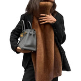 Fongt Spring Women's Women's Vest Comfortable Leisure High-Necked Fur Sleeveless Waist Warm Vest