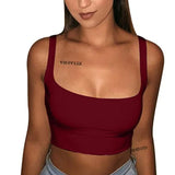 Fongt Hot Style Casual High Elastic Pure Color Sexy Nightclub Small Vest Quality Version-Outfit