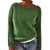 Fongt Women's Explosive Sweater Solid Color Quiet Version Of The Basic Knitwear Shirt
