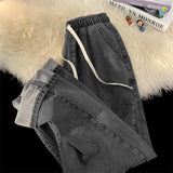 Fongt Jeans Men's New Loose Trend High Street Retro Straight Trousers In Autumn