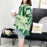 Stripes Knitting Women's Pullovers Sweater Drop Shoulder Long Sleeve Loose Sweaters 2021 Autumn Winter Lady Fashion