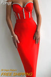 2023 New Women'S Fashion Bead Chain Crystal Design Long Dress Sexy Sleeveless Backless Celebrity Party Bandage