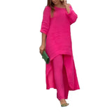 Fongt Women's New Ins Fashion Solid Color Wide Leg Pants Winter Wear Women's A Set Of