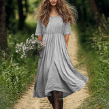 Fongt Shein Temu Explosion Leisure Cotton Leprosy Dress