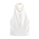 Fongt Summer New Silk Hysm Texture Hanging Neck Dress 3203317 Vatry Dress 3210317