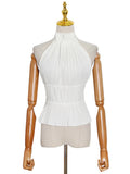 Fongt Sweet And Spicy Wind 2025 Spring New Bare Back Tie High-Necked Sleeveless Design Vest Small Sling Coat