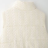 Fongt Women's 2025 Autumn And Winter 2025 New Street Fashion Collar Knit Cotton Vest