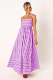 Fongt Spring And Summer Striped Suspenders Open Back Big Clear Fresh Air Dress-88111-Outfit