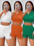 Fongt Style Women's Wear Temuebay2024 Spring And Summer Shorts Short Sleeve Suit-Outfit