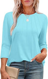 Fongt 2025 New Fashion Casual Roll Collar Seven-Sleeve Top Bottom Shirt