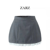 Fongt Homemade New Women's Classic Fashion Fashion Lace Spliced Floral Bud Skirts
