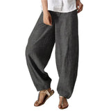 Pants British Style Solid Color High Waist Wide Leg Casual